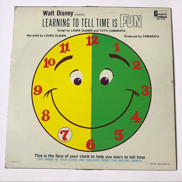 Walt Disney Learning To Tell Time Is Fun Record - Picture 3 of 3